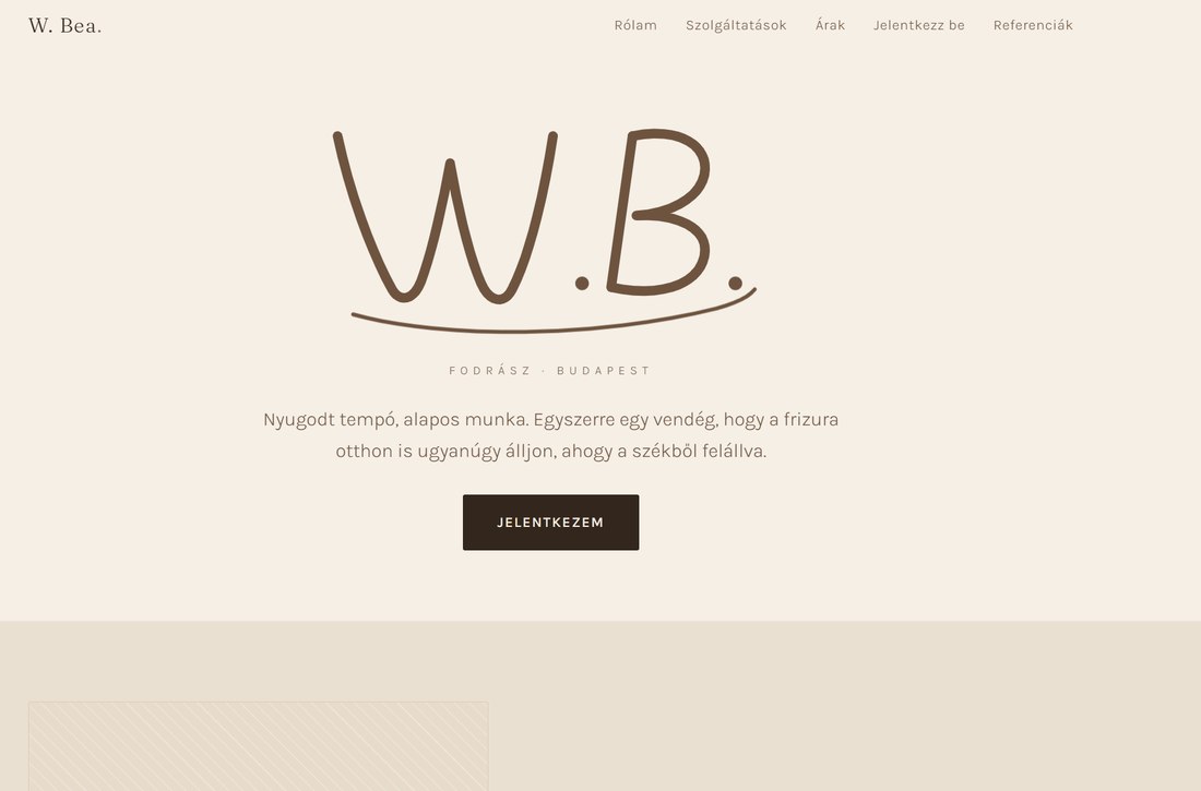 Fodrász weboldal demo